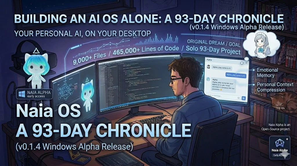 オープンソースAI OS Naia — 93日間、1人の開発者 — Naia(v0.1.4)Windowsリリース